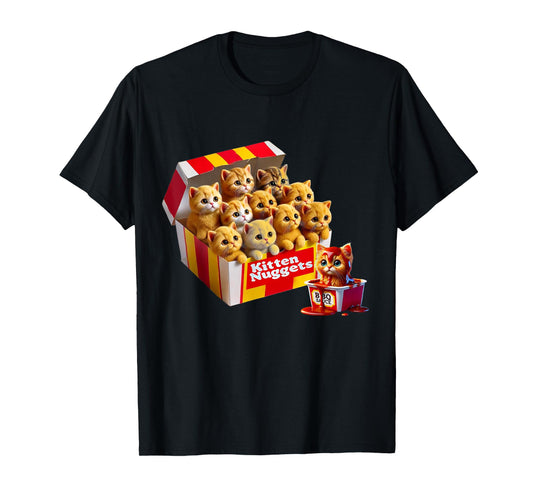 Kitten Nuggets Cat Lover Gift Food Pun Chicken Nuggets Men Women Kids T-Shirt