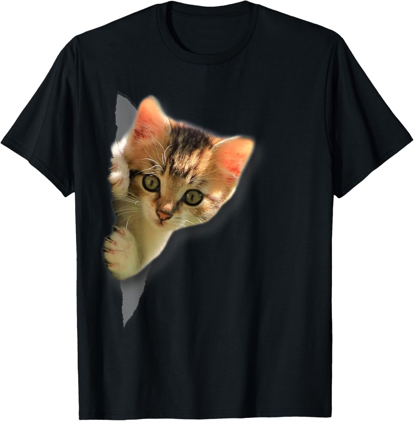 Funny Kitten Torn Cloth Funny Cat Lover Cat Owner Cat Lady T-Shirt