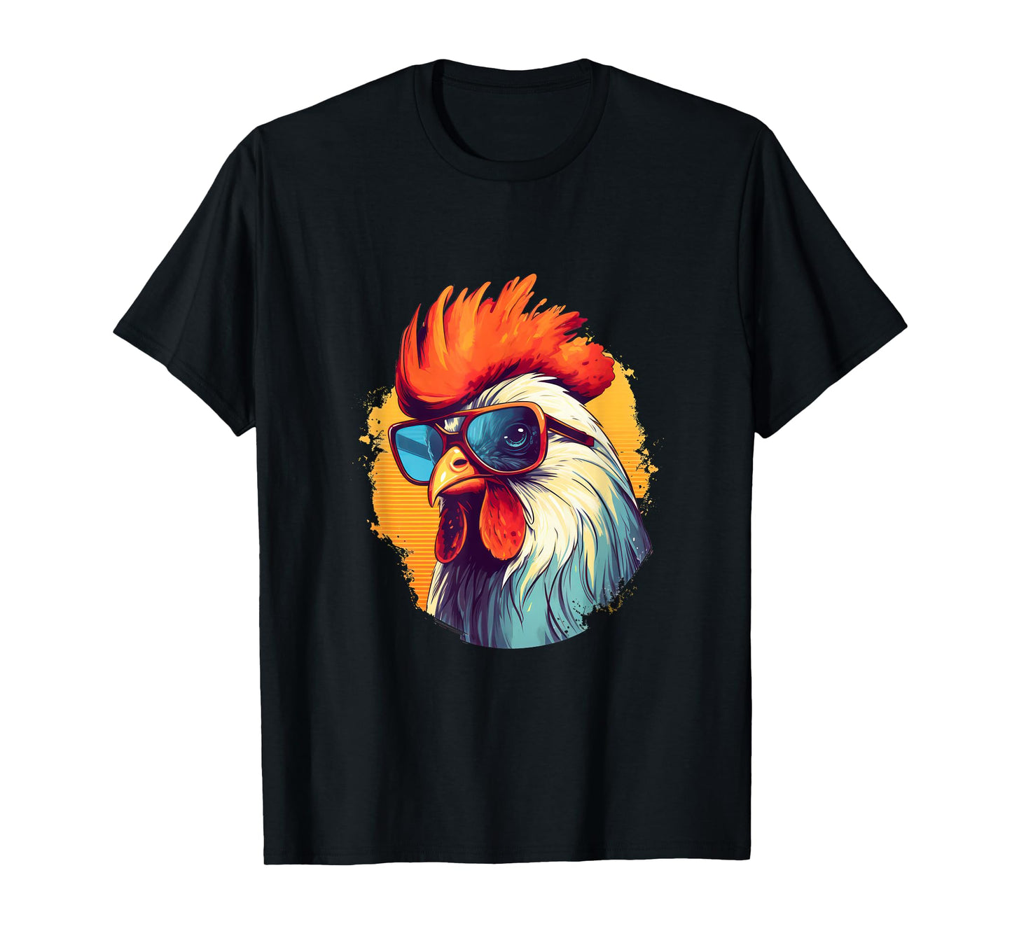 Vintage Rooster Chicken Sunglasses T-Shirt