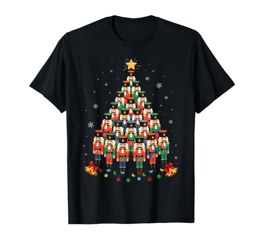 Funny Nutcracker Christmas Tree 2025 Xmas Men Women Kid T-Shirt