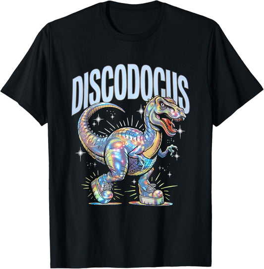 Disco Dinosaur Diplodocus 70s Dino Dancing Funny Disco Party T-Shirt