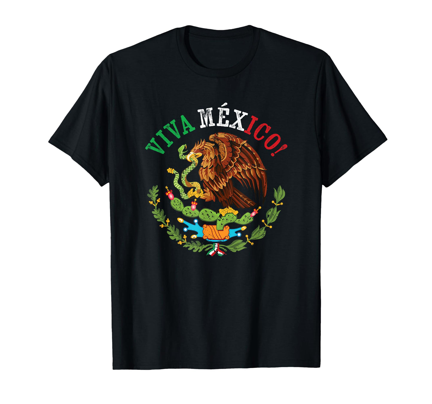Mexican Flag Proud Mexican Coat of Arms Viva Mexico T-Shirt