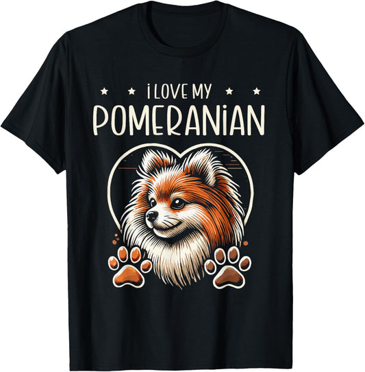 I Love My Pomeranian Pomeranians Pom Dog T-Shirt