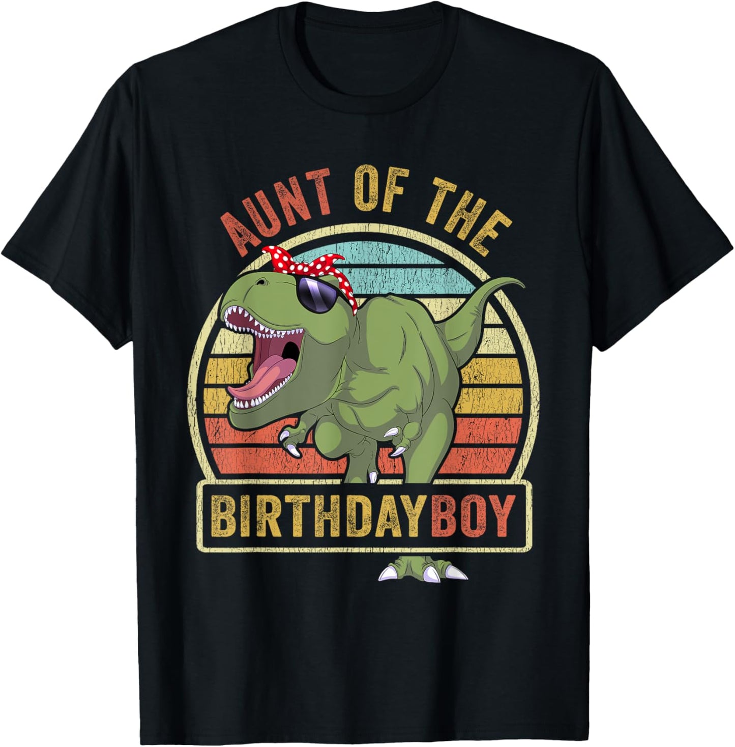 Aunt of the Birthday Boy Matching Family Dinosaur T-Shirt