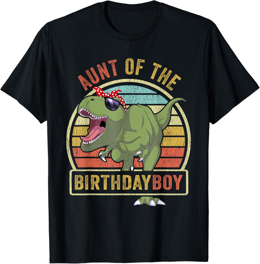 Aunt of the Birthday Boy Matching Family Dinosaur T-Shirt