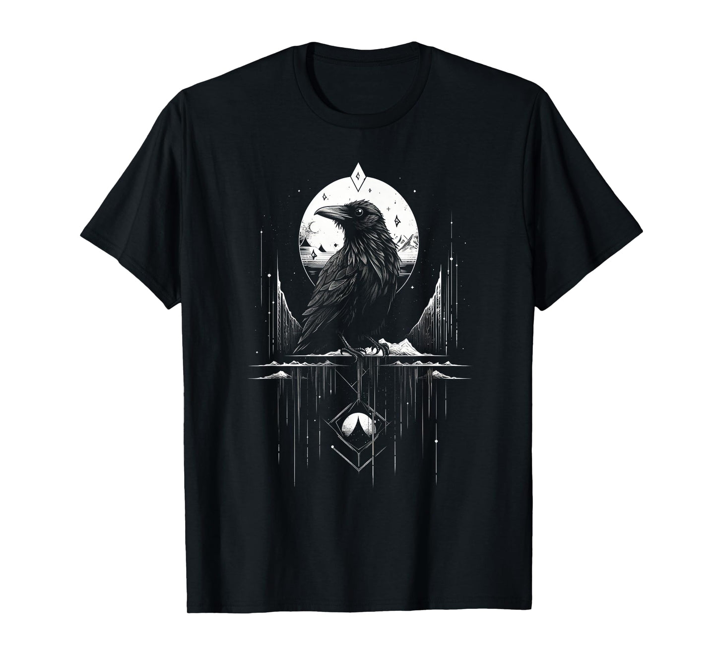 Raven Crow Dark Bird Witchcraft Omens Midnight T-Shirt