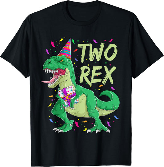 2 Years Old Dinosaur Birthday Outfit Boys, Two Rex Toddler T-Shirt