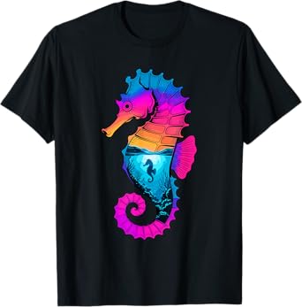 Multiple Exposure Art Seahorse Seahorses T-Shirt
