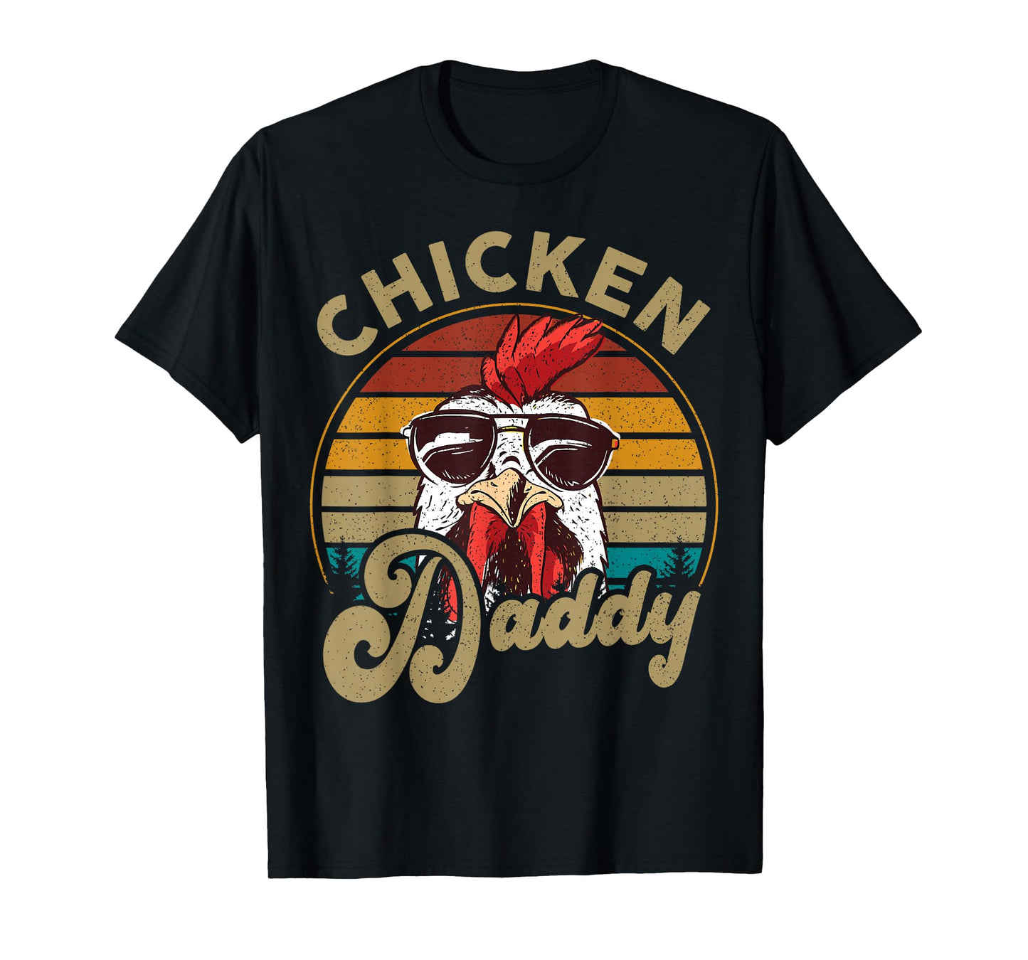 Chicken-Shirt Rooster Daddy Vintage Farmer Funny Dad Father T-Shirt
