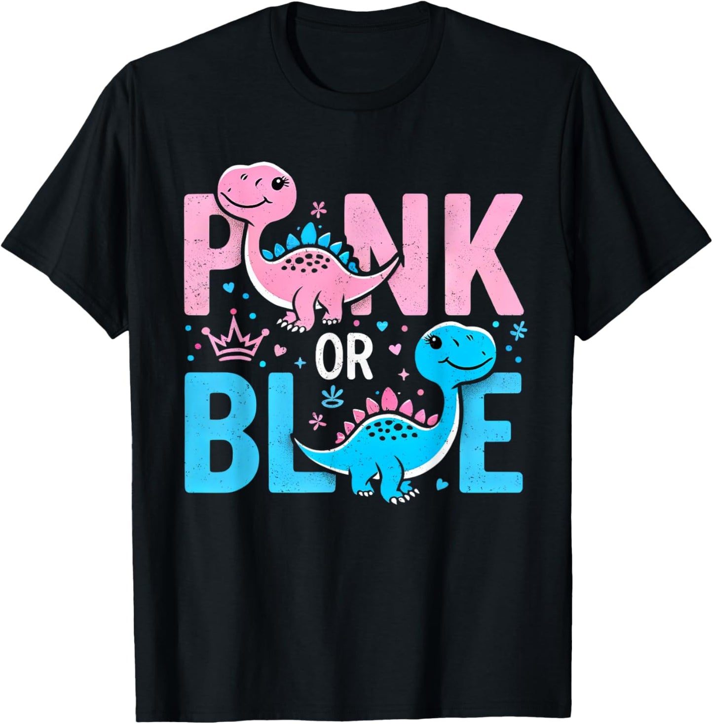 Pink or Blue Gender Reveal Funny Dinosaurs T-Shirt