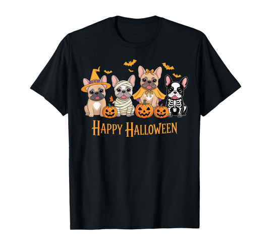 Halloween French Bulldog Dogs Pumpkin Funny Gifts T-Shirt
