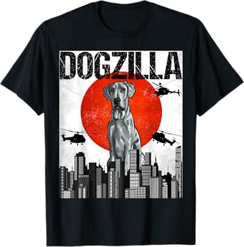 Funny Vintage Japanese Dogzilla Blue Merle Dane T-Shirt