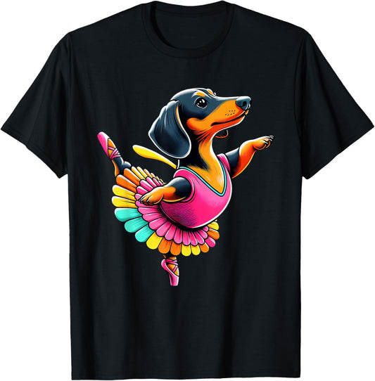 Ballerina Weiner Dachshund Dog Dancing T-Shirt