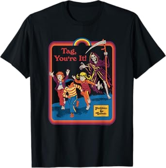 Steven Rhodes Grim Reaper Tag You're It Retro Dark Humor T-Shirt