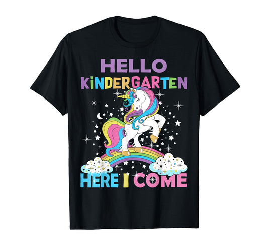 Unicorn Kindergarten Here I Come Hello Kindergarten Girls T-Shirt