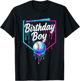 Birthday Boy Baseball Drip Ice Cream Respect The Drip Boys T-Shirt