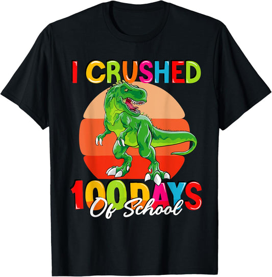 100 days of school dinosaur boys kids 100th day of School T-Shirt