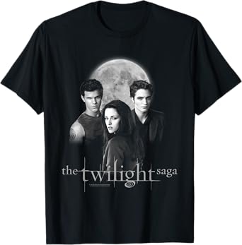Twilight Saga Black & White Photo Jacob, Bella, Edward Movie T-Shirt