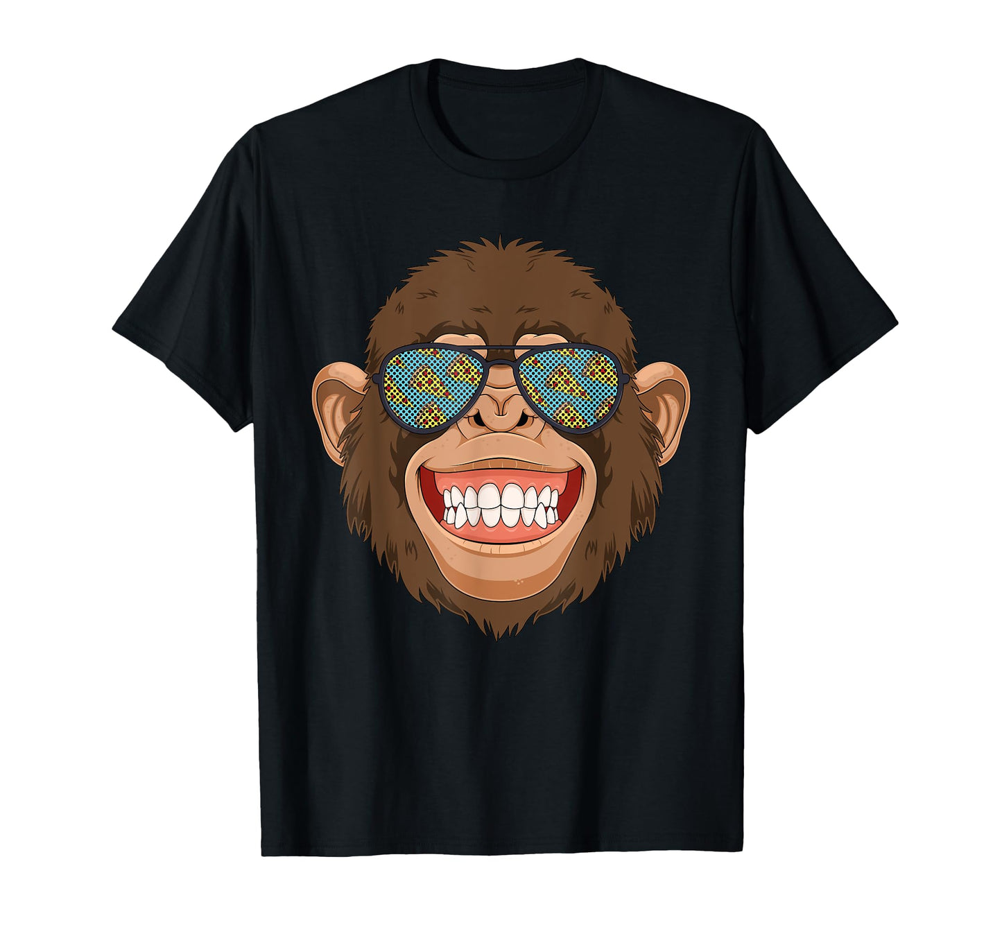 Monkey Pizza Lover Tshirt With Foodie Sunglasses T-Shirt