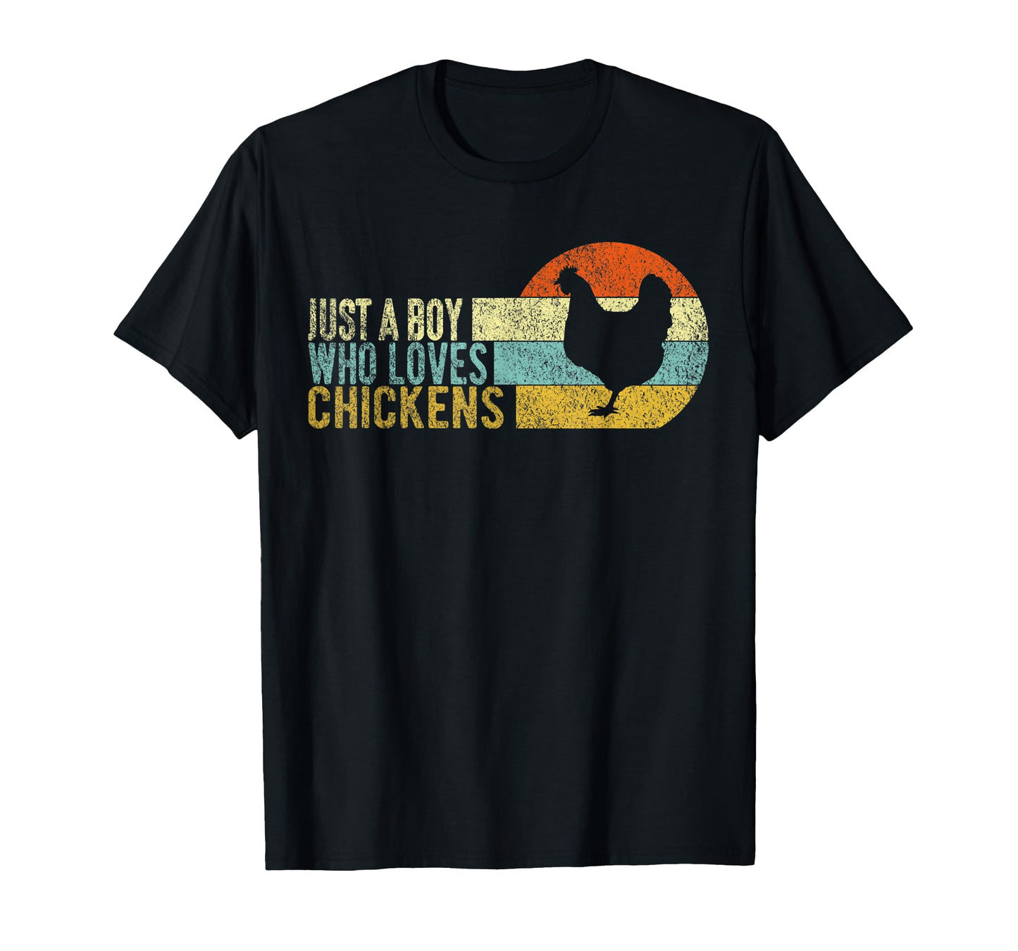 Just A Boy Who Loves Chickens Funny Chicken Lover Retro T-Shirt