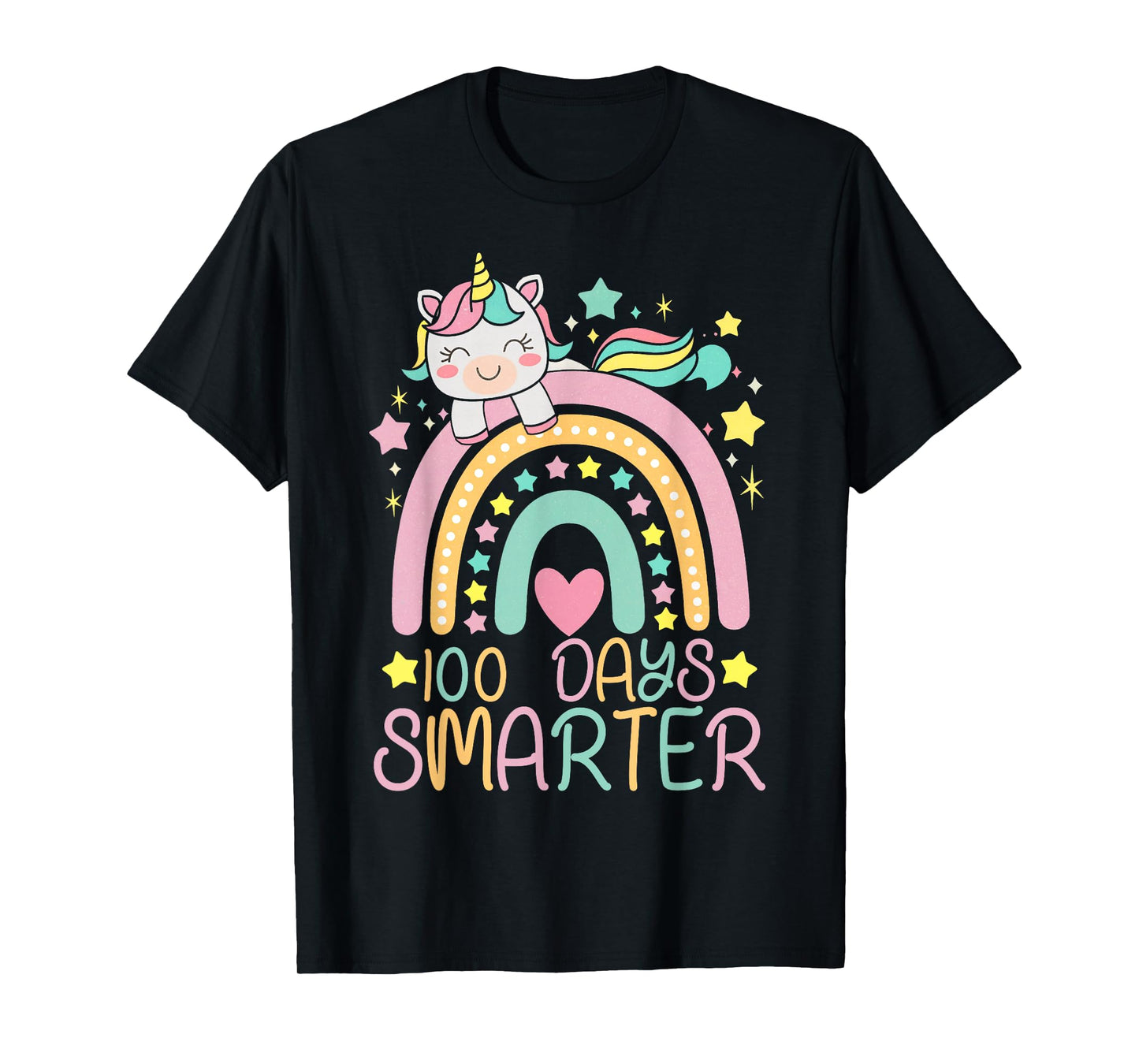 100 Days Smarter Kids Girls Unicorn 100th Day of School T-Shirt