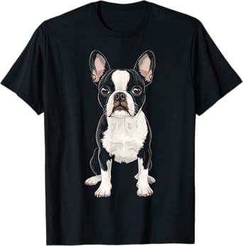 Boston Terrier Dog Motif Pet Art Boston Terrier T-Shirt for Men Women Kids