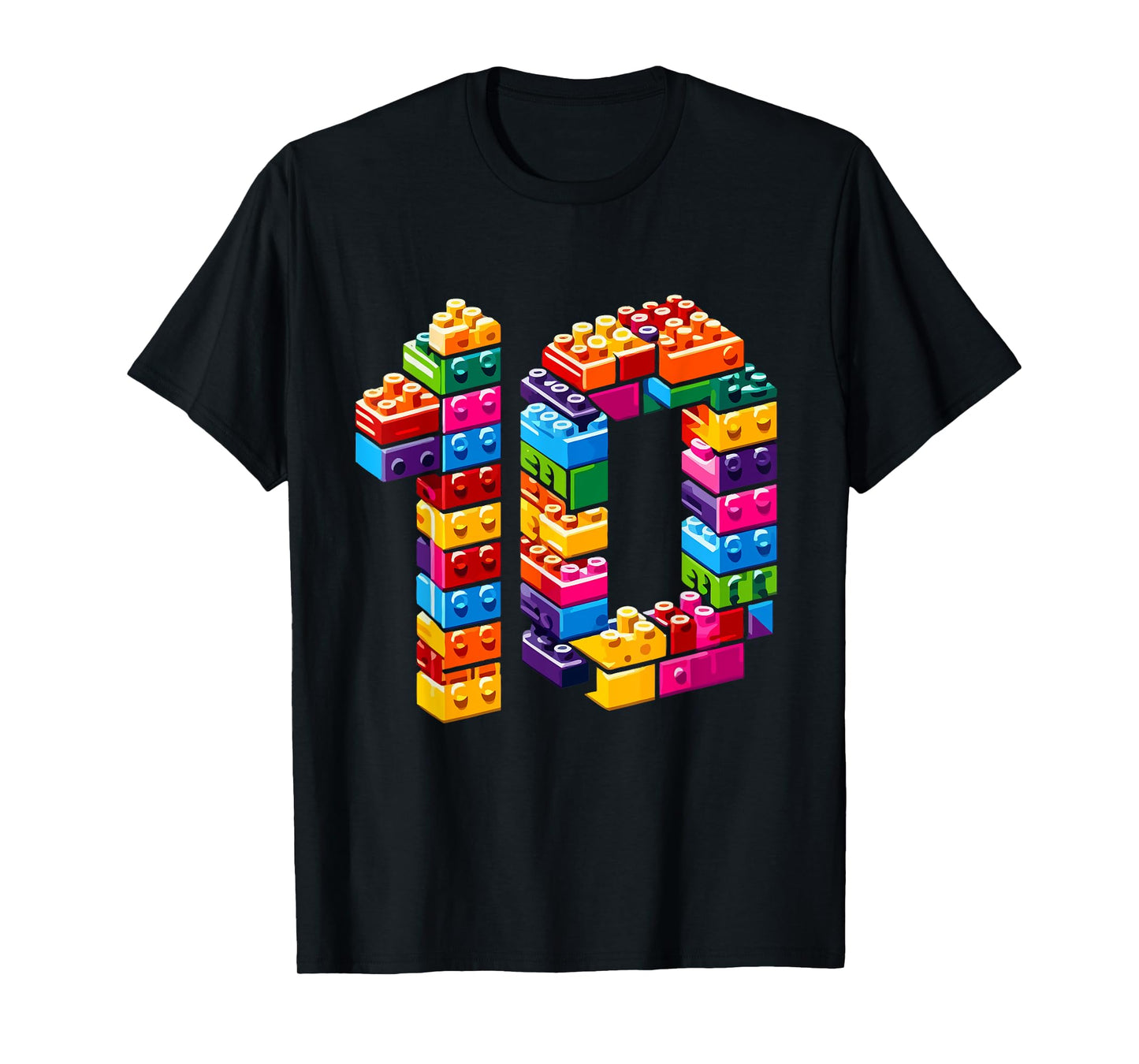 10 Year Old Blocks Building Master Builder 10th Birthday Boy T-Shirt