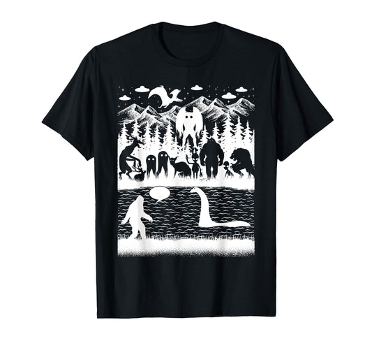 Bigfoot Loch Ness Monster Mothman And Aliens! Funny Cryptid T-Shirt