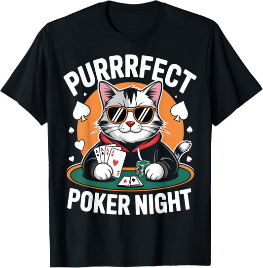 Poker Night Cat T-Shirt