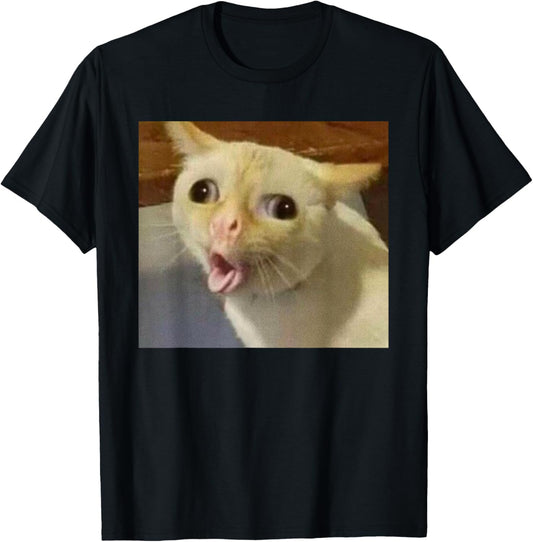 Cat Gagging Meme Funny Kitty Coughing Cat Top Iconic Meme T-Shirt