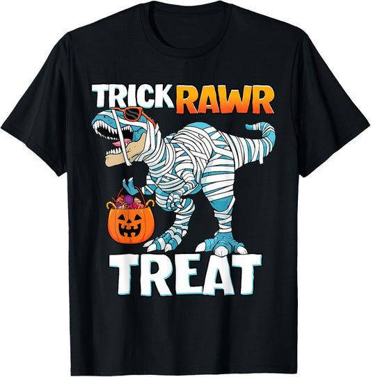 Dinosaur Halloween Costume Trick Rawr Treat T-Rex Boys T-Shirt