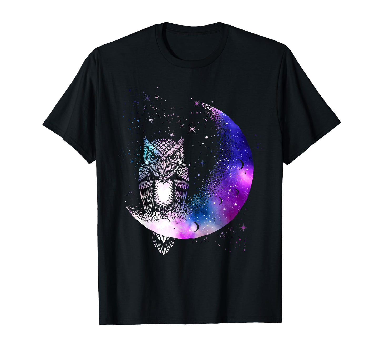 Owl Moon Galaxy Bird Crescent T-Shirt