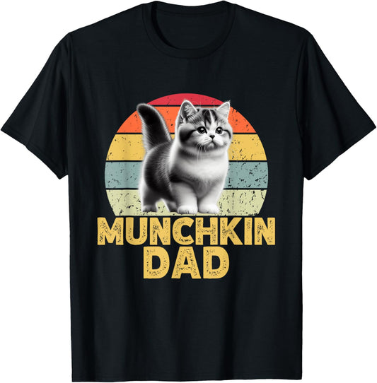 Munchkin Cat Dad Funny I Love My Munchkin Cat Retro T-Shirt