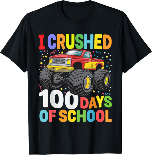 100 Days of School Monster Truck 100th Day of School Boys T-Shirt
