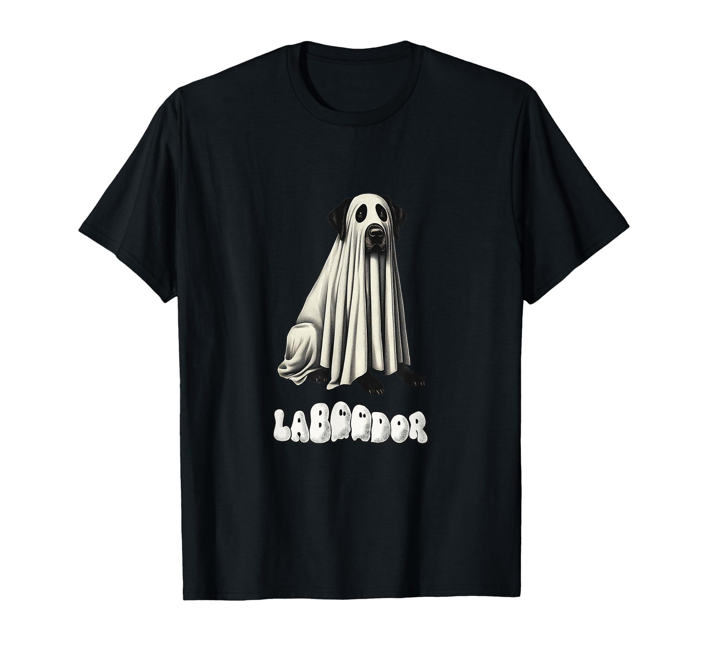 Cute Black Labrador Retriever Halloween Ghost, LaBOOdor, Lab T-Shirt