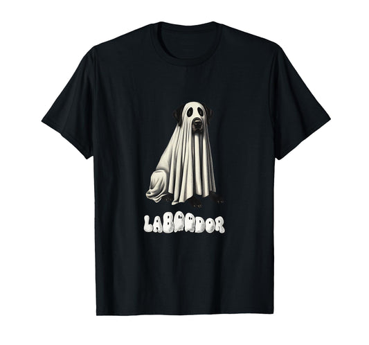 Cute Black Labrador Retriever Halloween Ghost, LaBOOdor, Lab T-Shirt