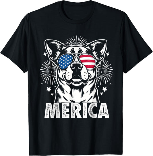 Patriotic Labrador Retriever Dog Merica US Flag 4Th Of July T-Shirt