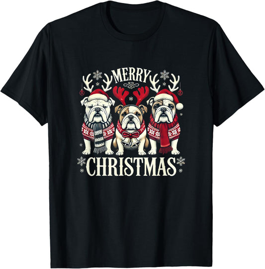 Christmas English Bulldog Mom English Bulldog Christmas T-Shirt