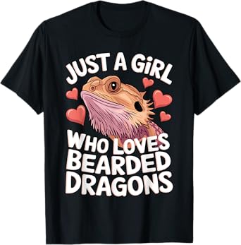 Cool Bearded Dragon Art For Women Girls Bearded Dragon Lover T-Shirt