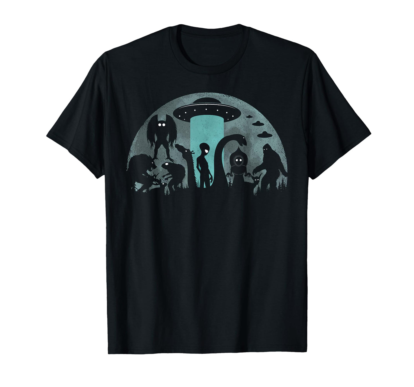Bigfoot Loch Ness Monster Mothman And Aliens Funny Cryptid T-Shirt