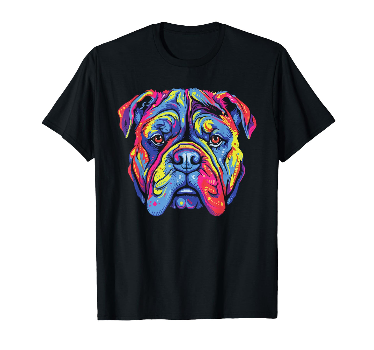 Watercolor Colorful Alapaha Blue Blood Bulldog Dog T-Shirt