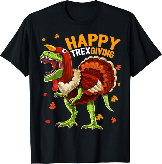 Happy Thanksgiving T Rex Dinosaur Turkey Costume Boys Gift T-Shirt