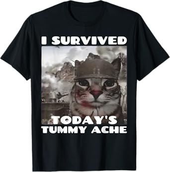 I Survived Today's Tummy Ache Meme Tummy Ache Survivor IBS T-Shirt