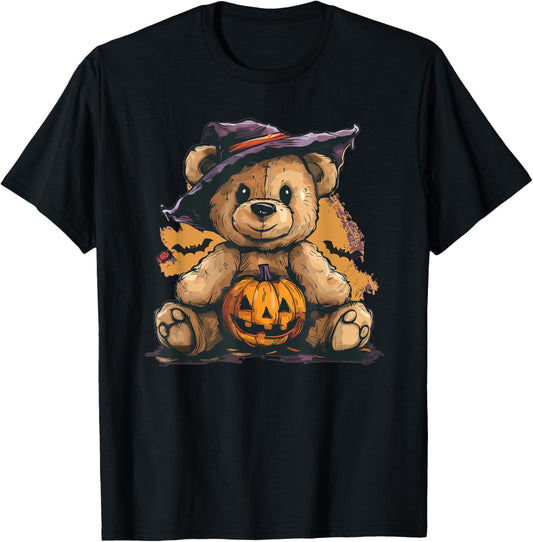 Cool Pumpkin and Teddy Bear for Halloween T-Shirt