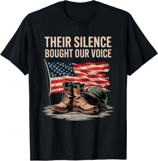 Memorial Day Honor Fallen Heroes Military Boots Dog Tags T-Shirt