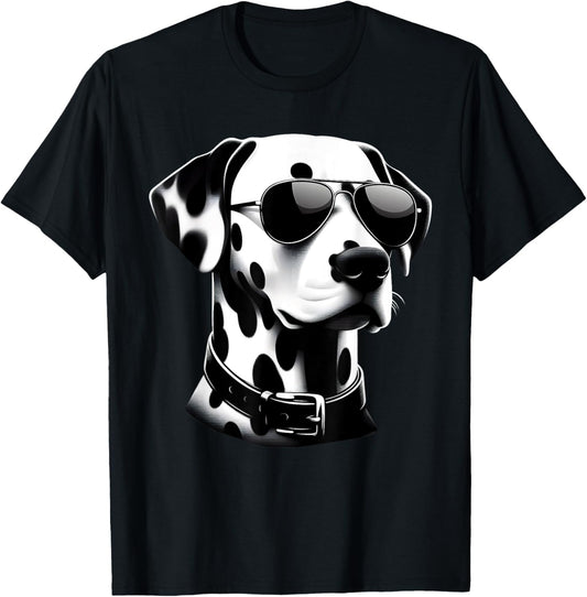 Dalmatian Dog Wearing Sunglasses Cool Retro Minimalist Art T-Shirt