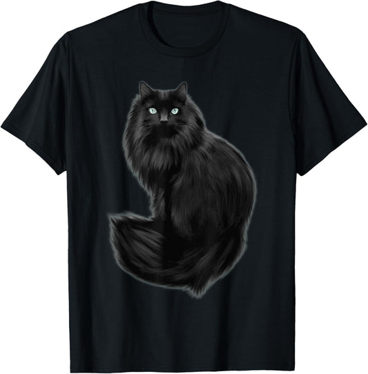 Beautiful Maine Coon Cat With Pretty Eyes Long Hair Cat T-Shirt