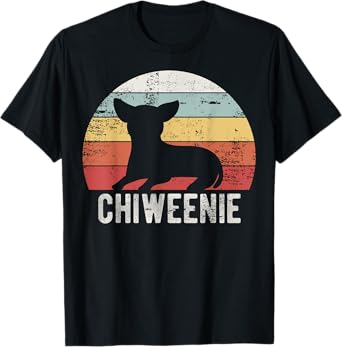 Cute Retro Chiweenie Silhouette Gift T-Shirt for Chiweenies T-Shirt