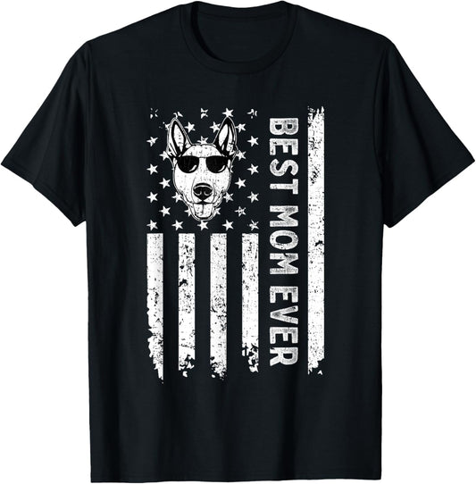 Best Bull Terrier Dog Mom Ever Mothers Day USA Flag T-Shirt