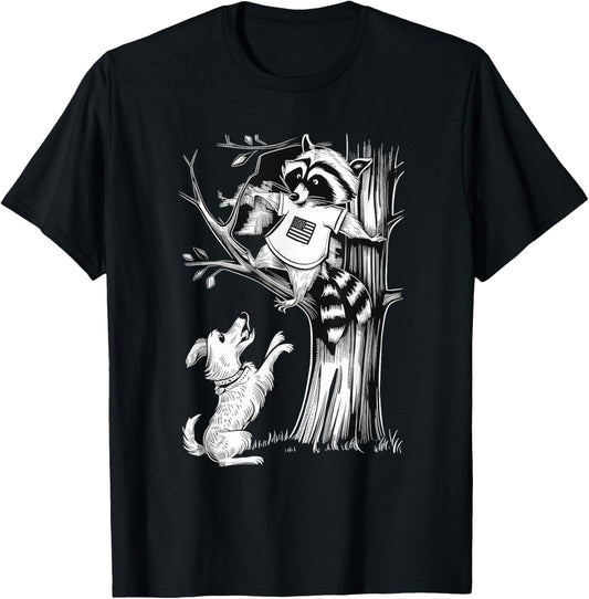 Patriotic Coon Hunting Dogs American Flag men women T-Shirt